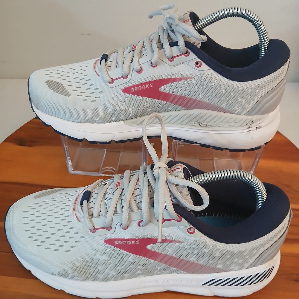 Brooks Addiction GTS 15 Women 8.5 Grey Pink Running Shoes Sneakers 1203521B054